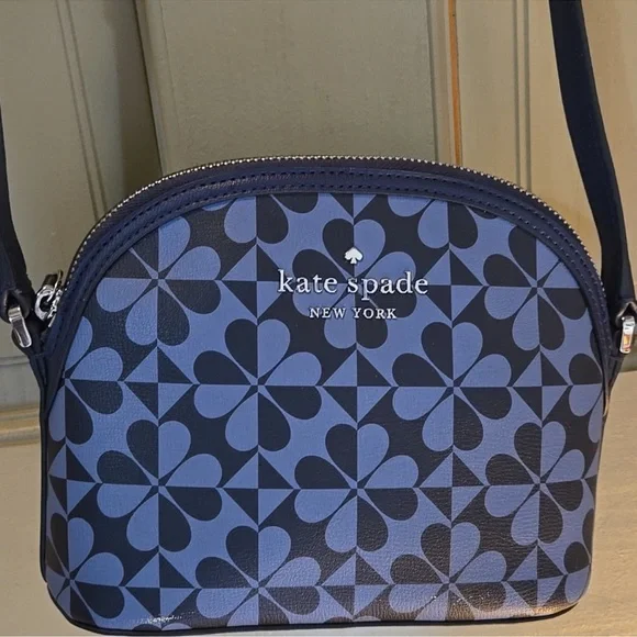 KATE SPADE EUC Blue Floral Crossbody Bag with Minor Callout Pictured - Picture 3 of 8